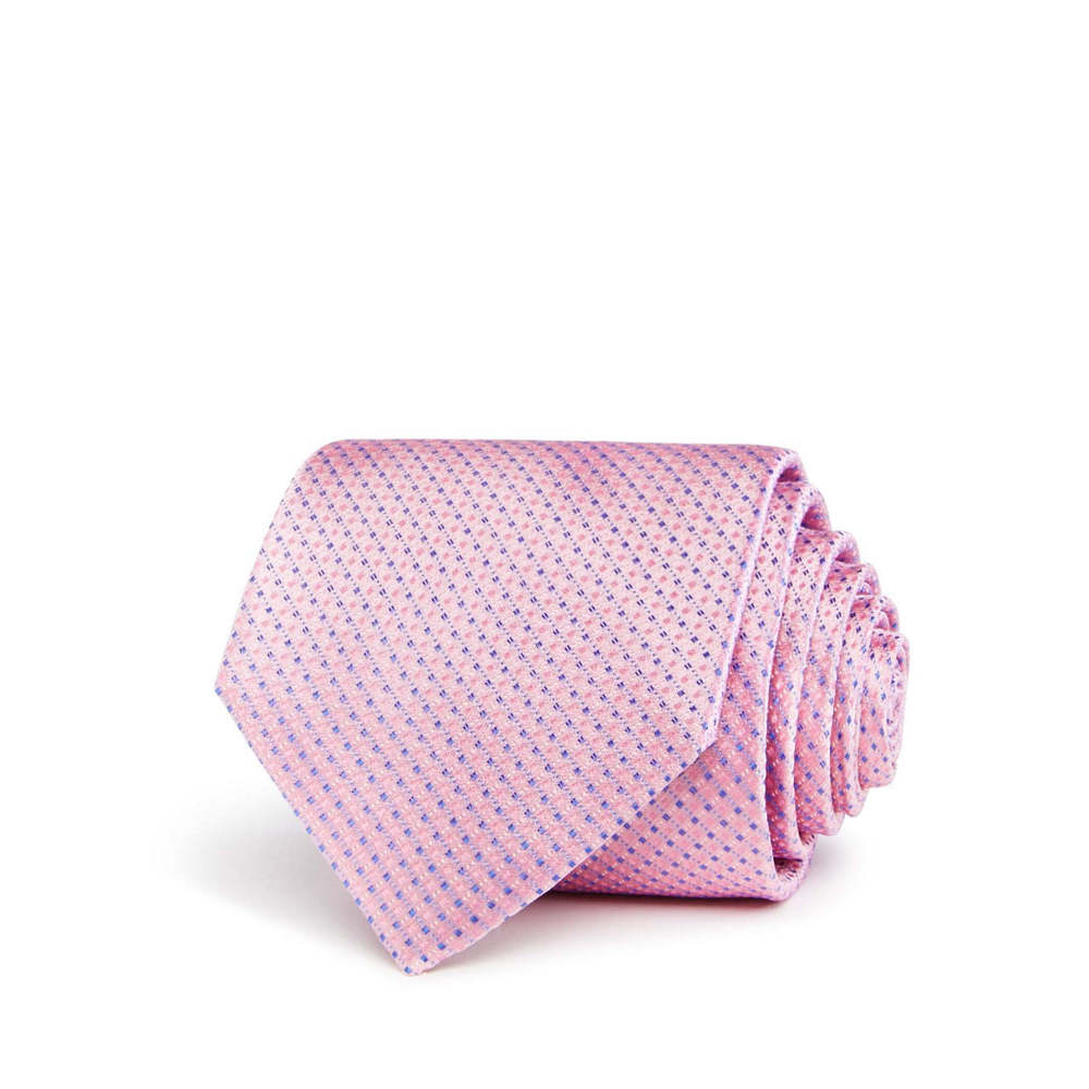 Designer Textured Neat Silk Classic Tie Color-Pink Size-One Size